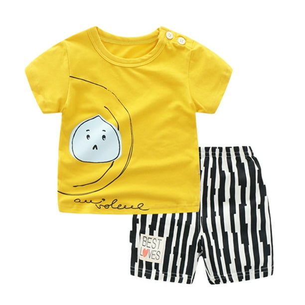 Kids Clothes Toddler Short Sets Cotton Outfits T-Shirt /& Shorts 1-5 Years